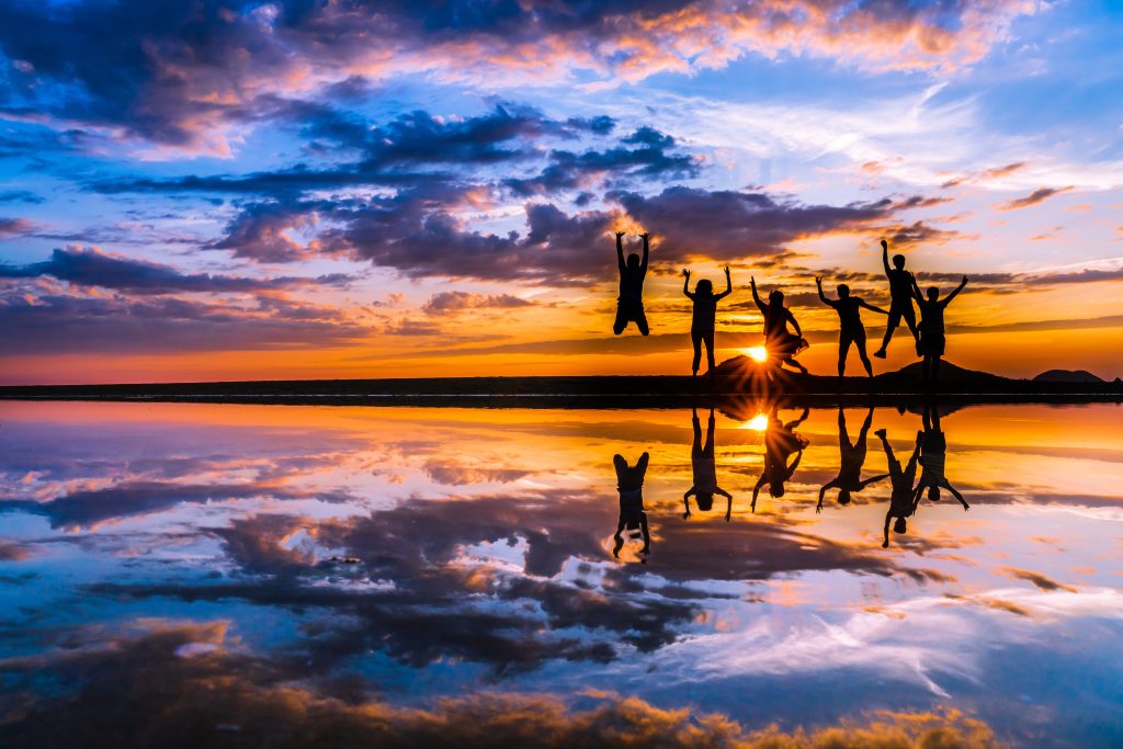 父母ヶ浜夕景シルエット